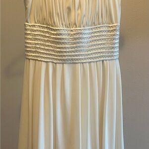 Suzi Chin for Maggy Boutique Cream Dress with Silver Accents